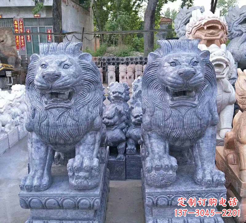 开封青石仿古西洋狮子石雕,典雅大气