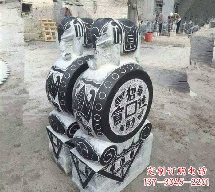 开封华丽雅致!青石仿古招财进宝大象门墩
