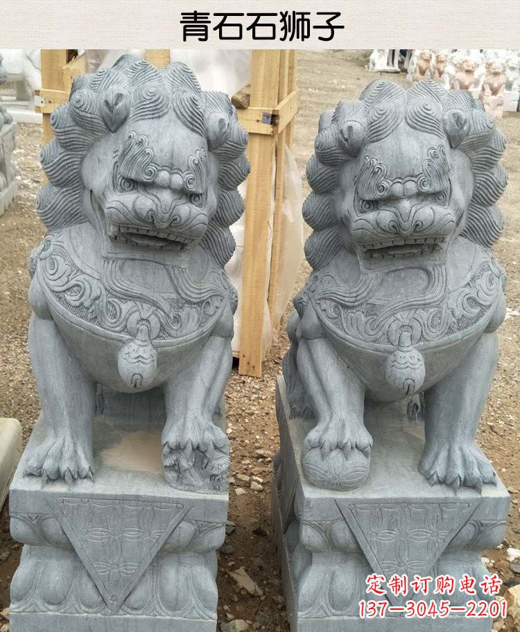 开封青石雕刻的传统工艺美狮