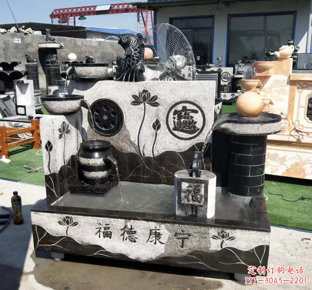 开封青石水池石雕——美丽水中景观