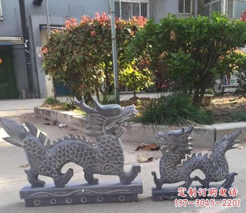 开封青石母子龙雕塑