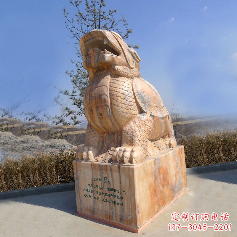 开封曲阳石雕赑屃摆件-公园广场文化动物雕塑