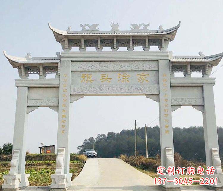 开封三门牌坊石雕——精美雕塑,缔造传承