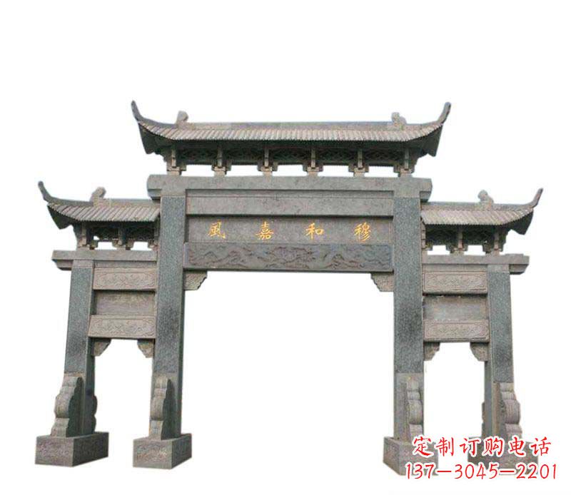 开封四门牌坊石雕:高端雕塑定制
