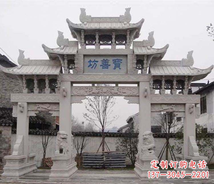 开封领雕塑:精美石牌坊石雕艺术品