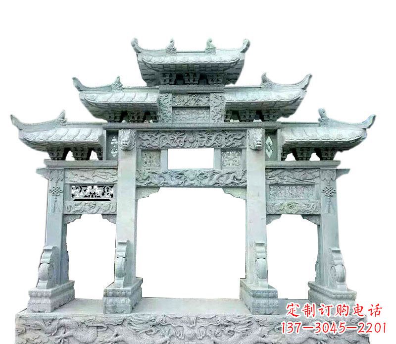 开封中领雕塑仿古牌坊石雕定制