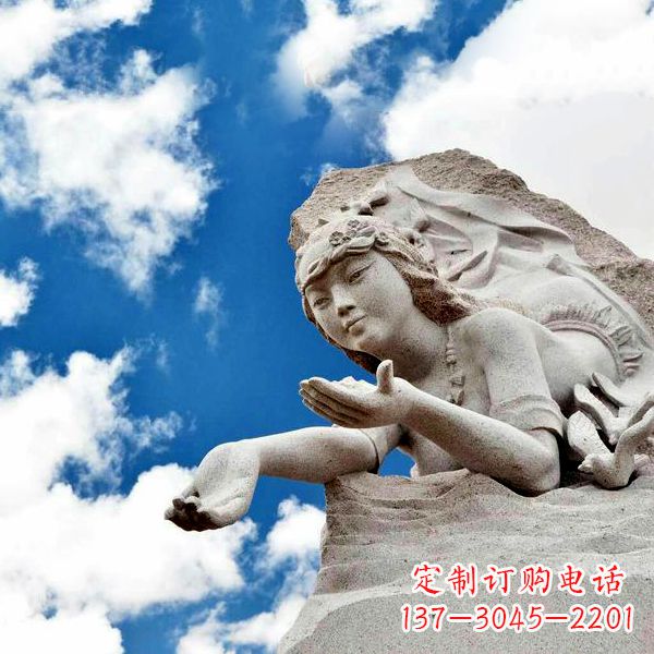 开封传说中的精卫—大理石雕塑