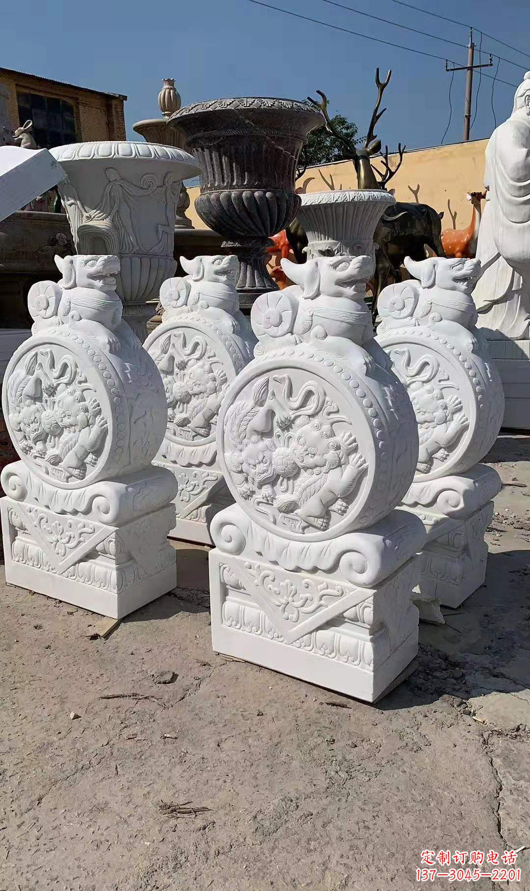 开封中领雕塑:狮子抱鼓石雕塑系列