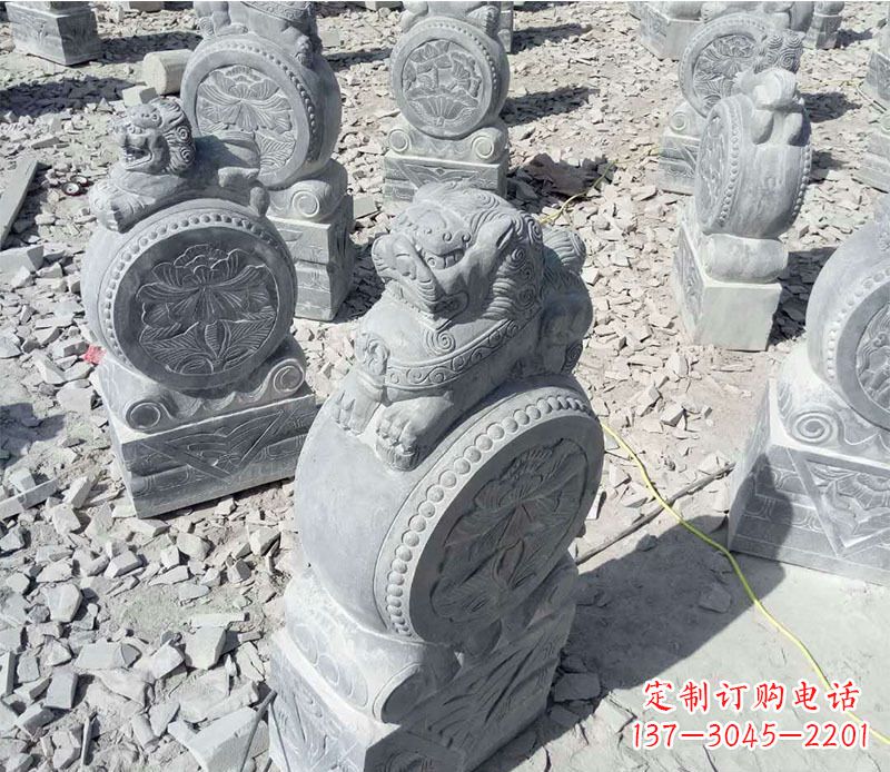 开封狮子抱鼓石招财门墩石雕,尊贵大气典雅