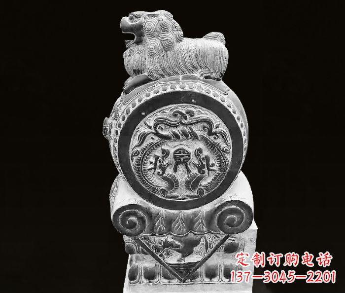 开封中领雕塑狮子石抱鼓仿古石门墩