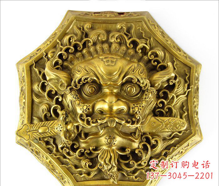 开封铜雕狮子头雕,精致细腻的雕塑艺术