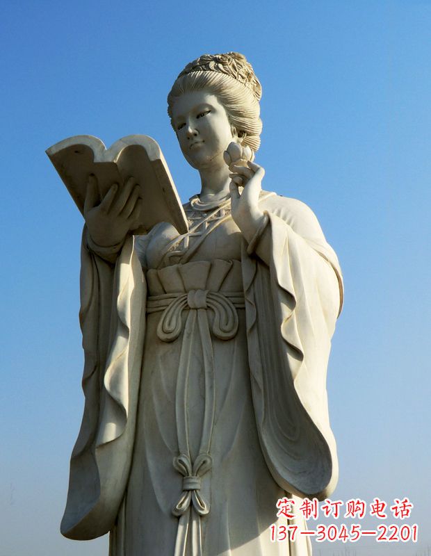 开封十二花神之十一月山茶花王昭君汉白玉美女雕塑