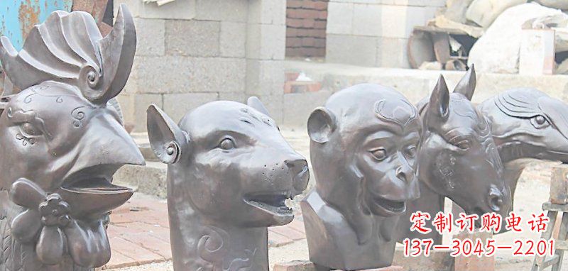 开封十二生肖铜雕,独特的动物雕塑