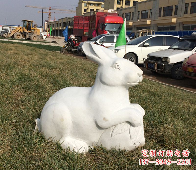 开封精美兔子石雕精品,点缀家居美景