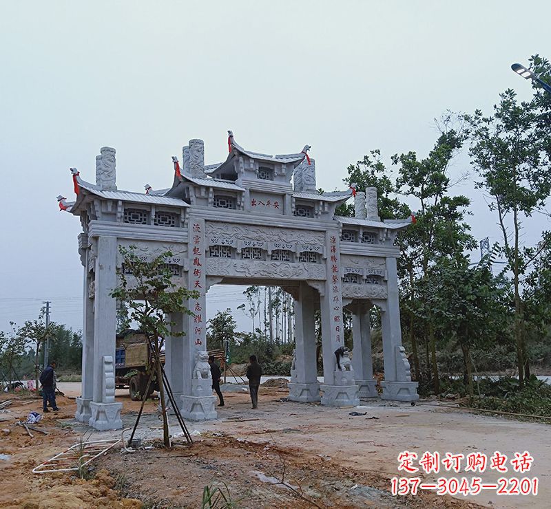 开封领雕塑专业定制仿古牌坊雕塑，拥有多年专业…
