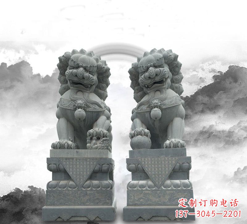 开封石雕大理石狮子雕塑——定制精品雕塑