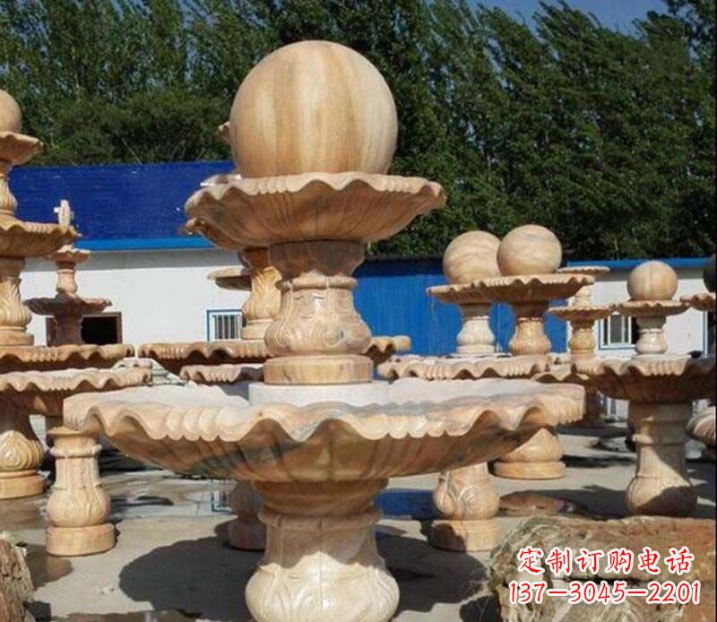 开封中领雕塑:英伦风格的玉石风水球雕塑