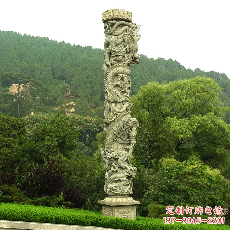 开封中领雕塑：大气雄伟的石雕龙柱