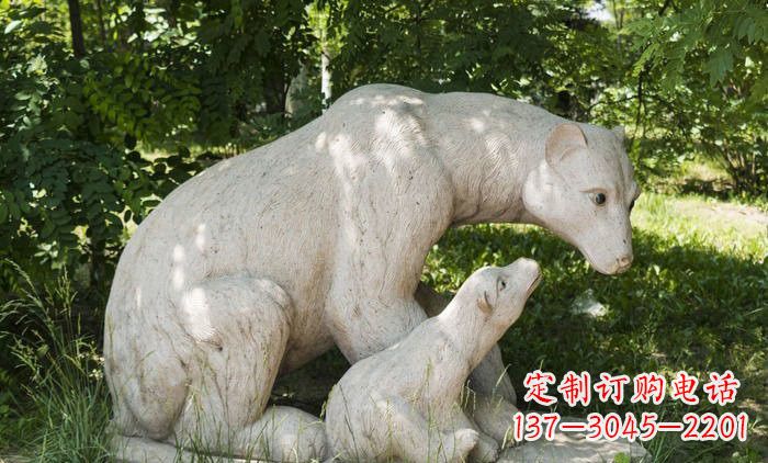 开封北极熊石雕母子高端定制