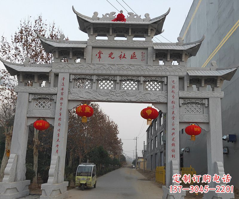 开封石雕牌坊楼雕塑内容