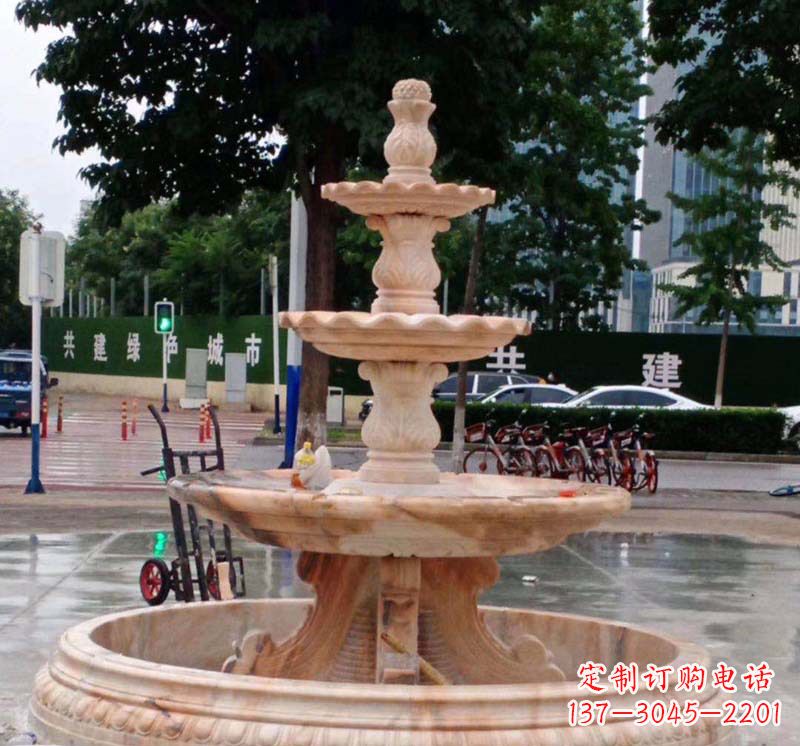 开封石雕喷泉钵,非凡水景体验