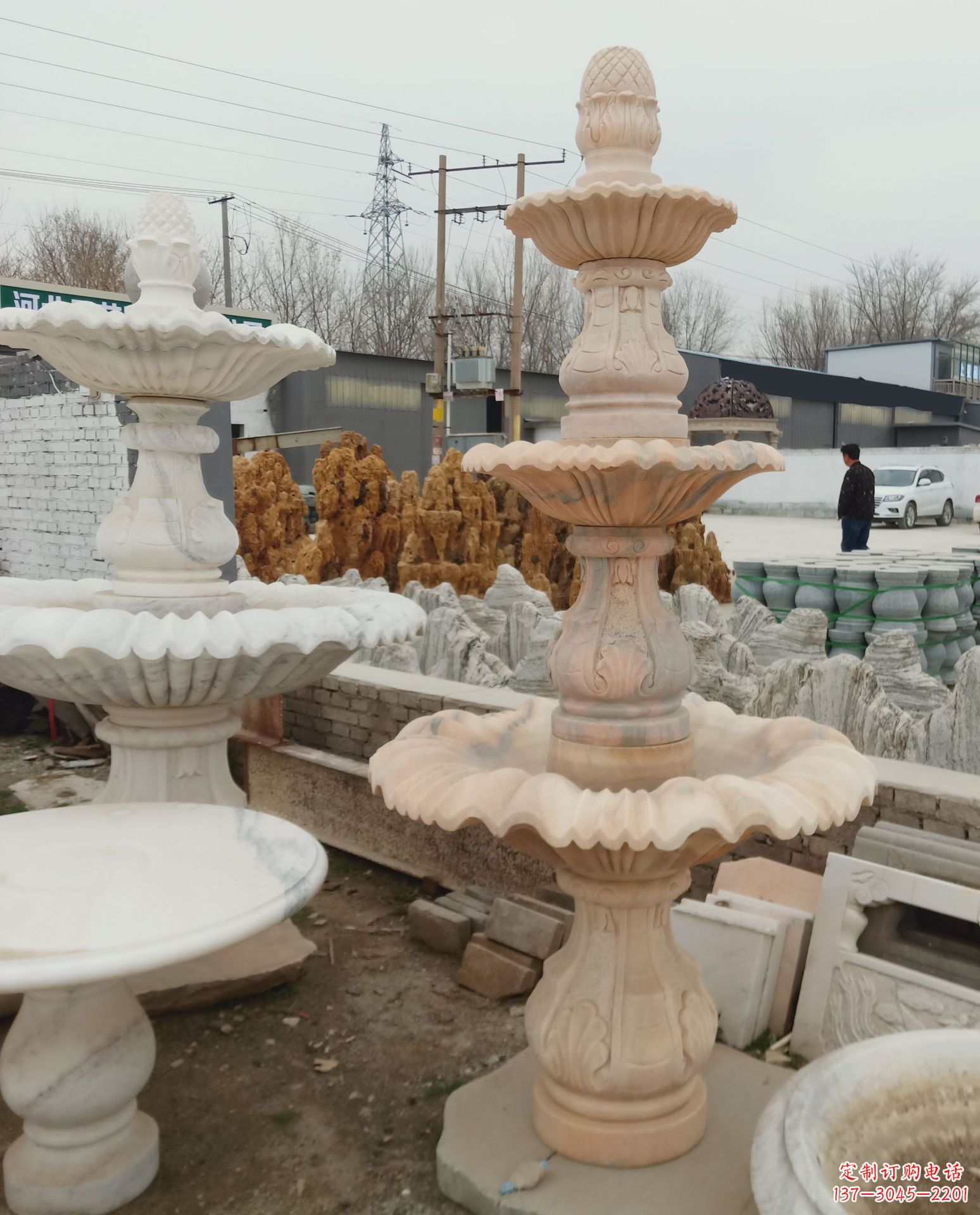开封精美石雕喷泉风水球,为家居增添灵气