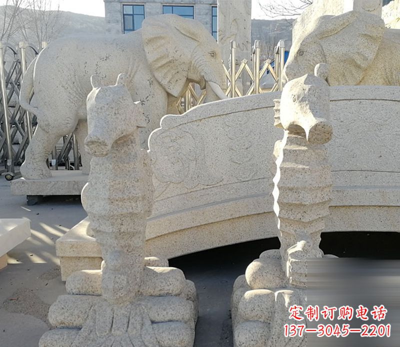 开封中领雕塑海马石雕静谧可爱