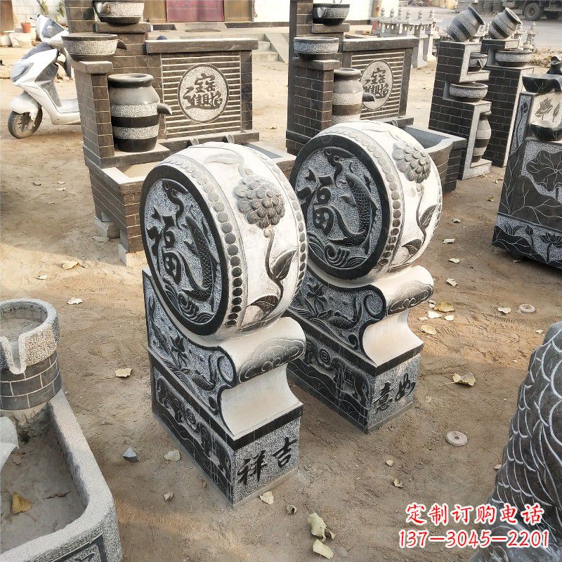 开封石雕青石门墩雕塑