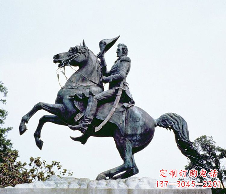 开封石雕西方骑马人物雕塑