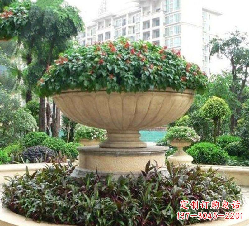 开封石雕小区花盆