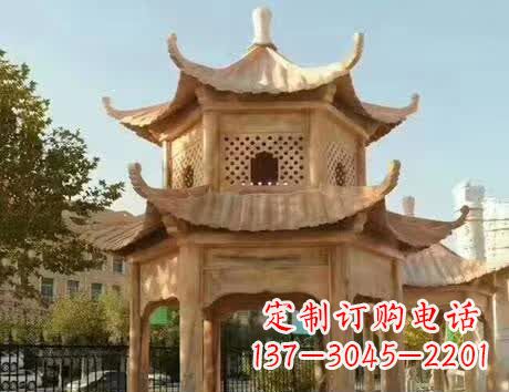 开封石雕小区景观双层凉亭