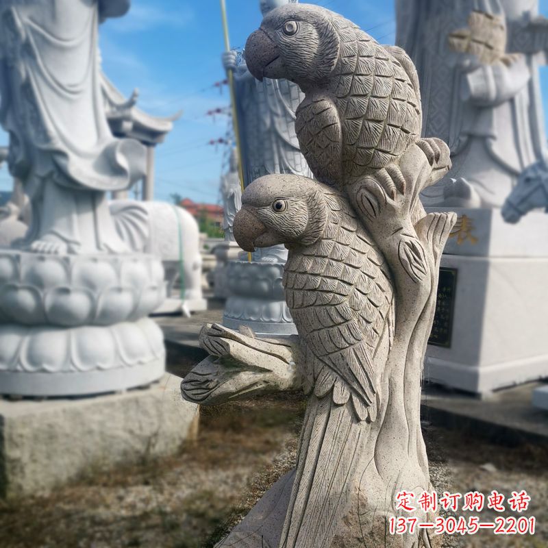 开封石雕鹦鹉景观雕塑摆件