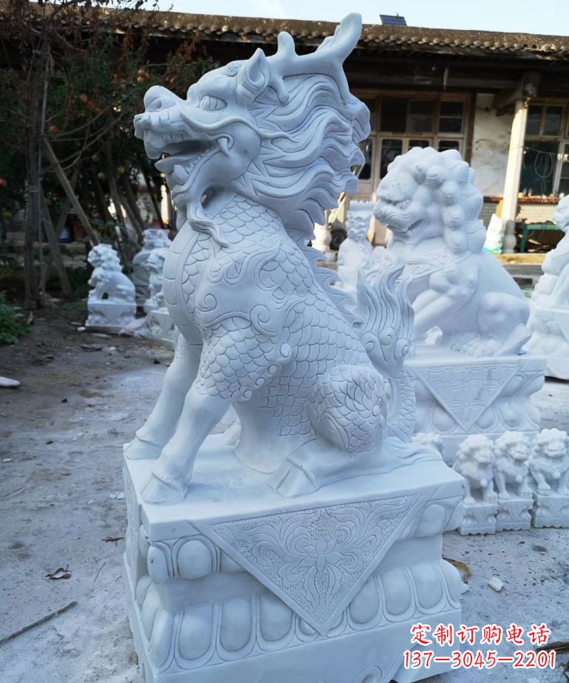 开封石雕镇宅麒麟动物雕塑