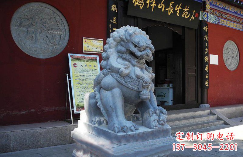 开封石狮子寺庙门口石雕