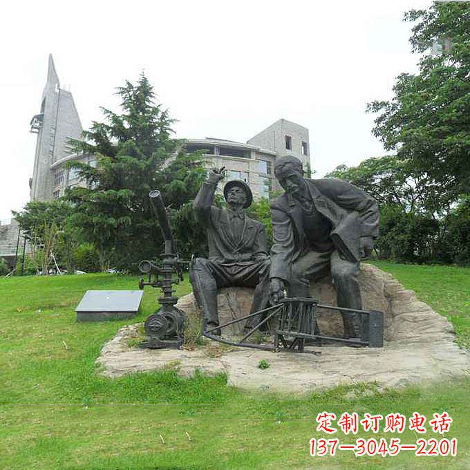 开封世界名人美国著名发明家莱特兄弟公园名人雕塑