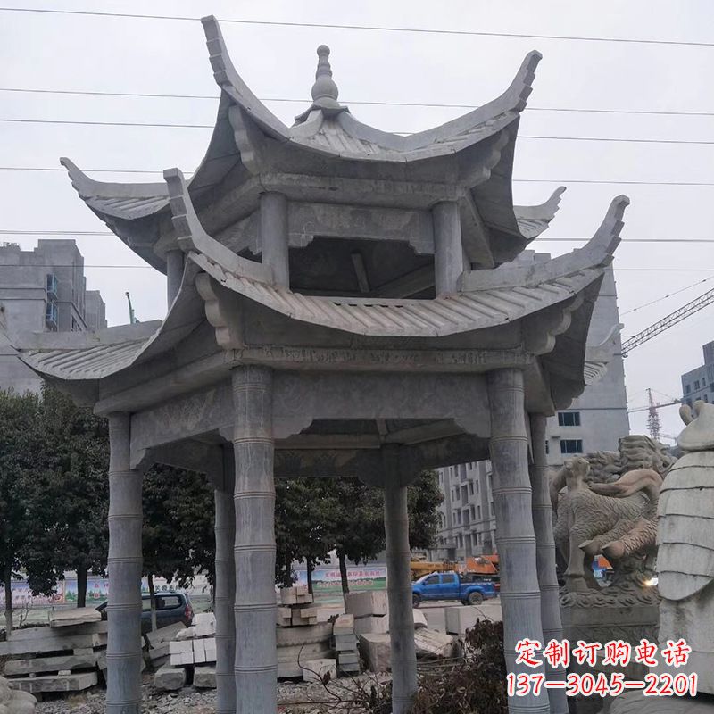 开封双层八角石雕凉亭