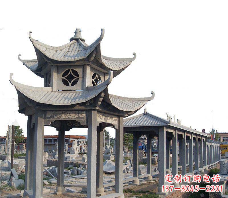 开封双层仿古凉亭石雕