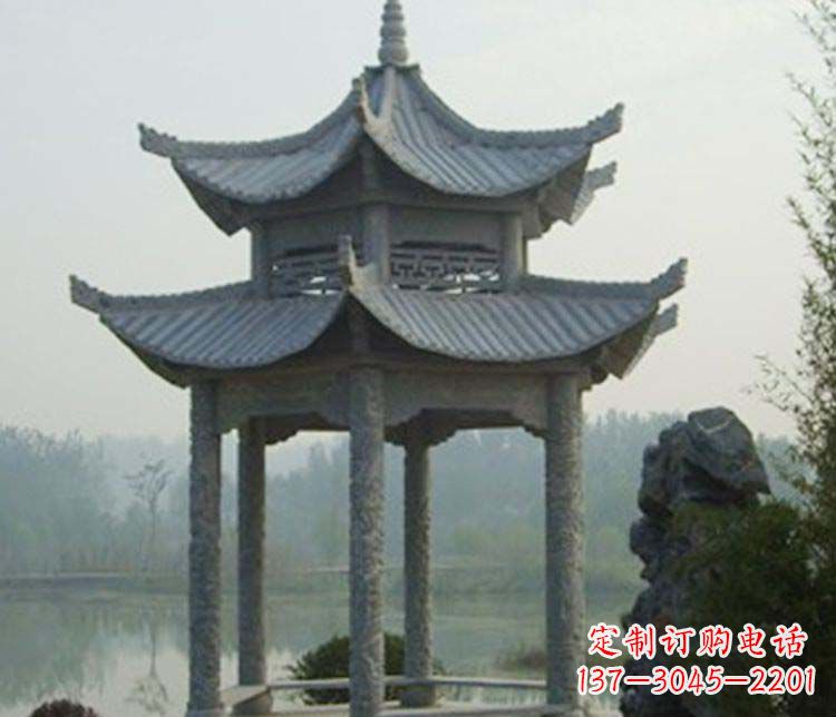 开封双层仿古凉亭石雕_2