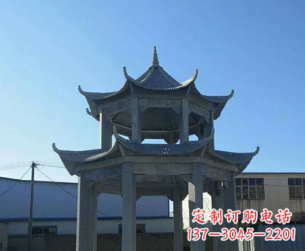 开封双层仿古石凉亭石雕_1