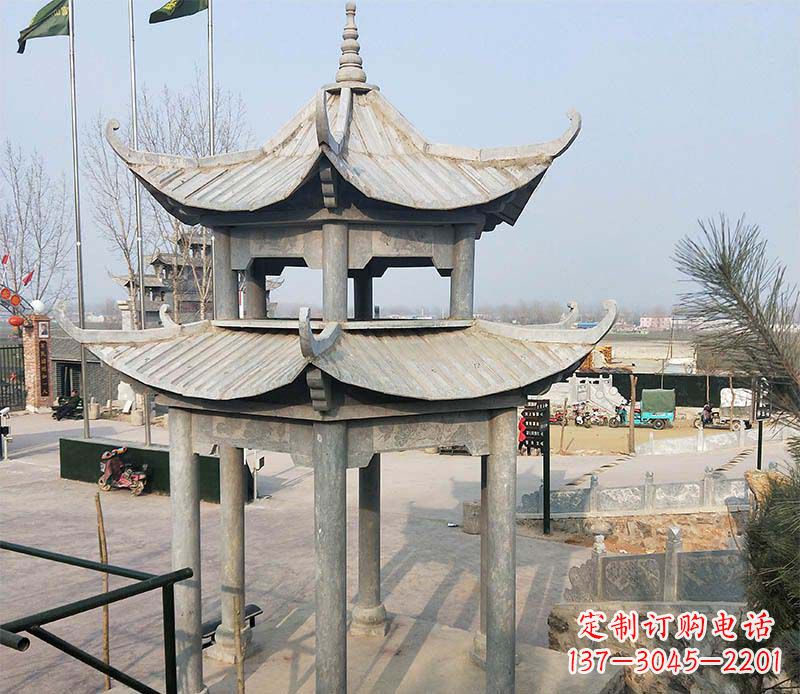 开封双层户外凉亭石雕