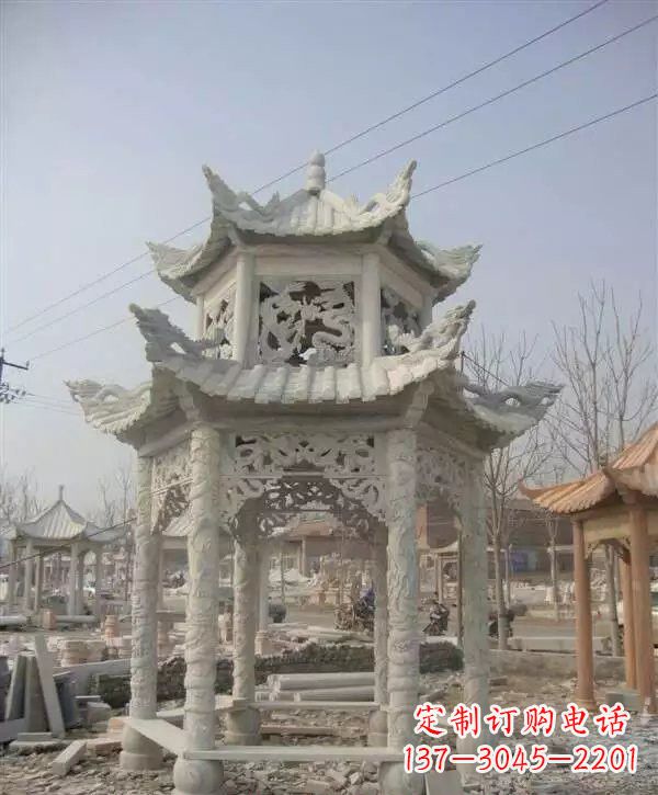 开封双层凉亭石雕