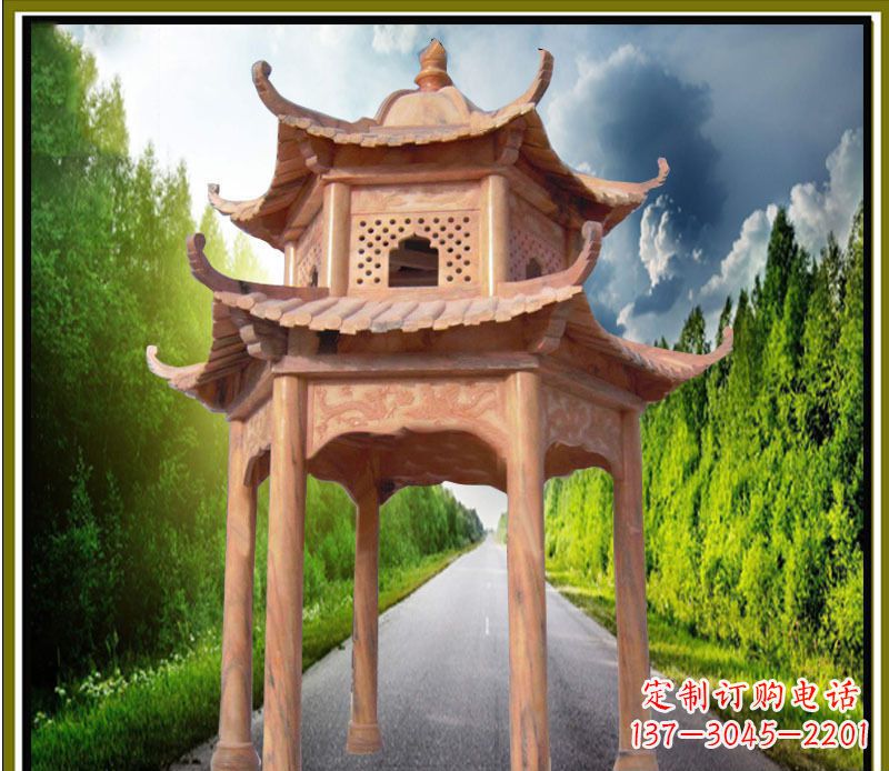开封双层凉亭园林石雕