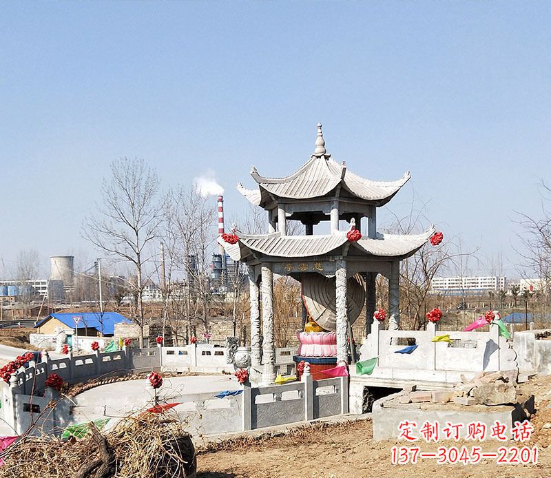 开封双层石凉亭石雕 (2)