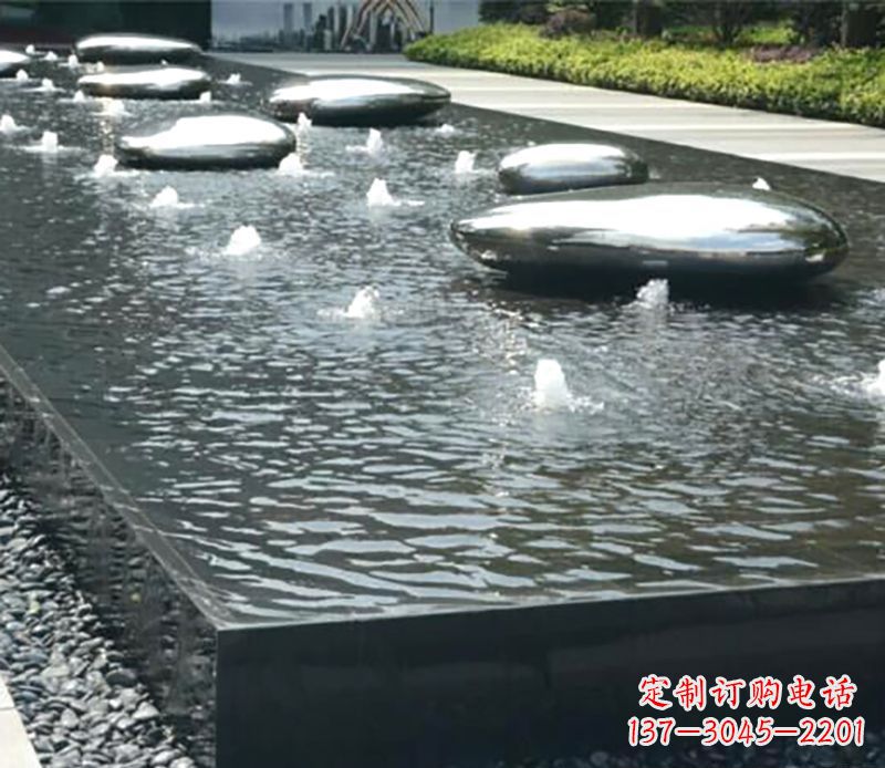开封水滴水池不锈钢雕塑