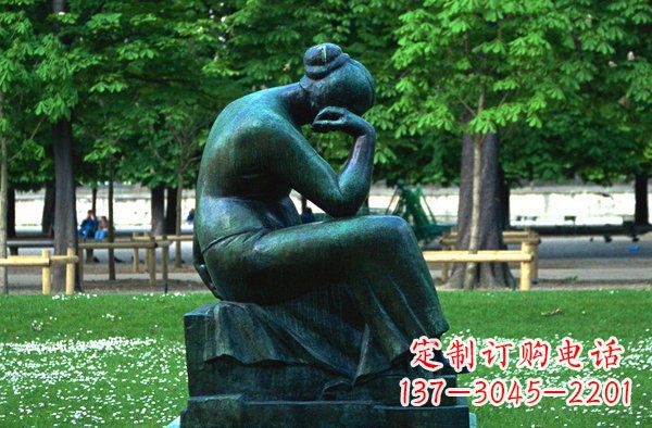 开封思考的女人青铜人物铜雕