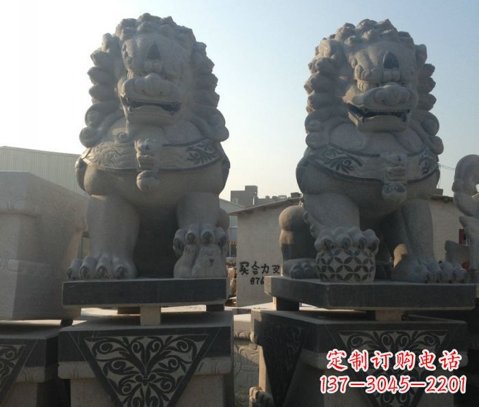 开封寺庙景观仿古石狮子 (2)