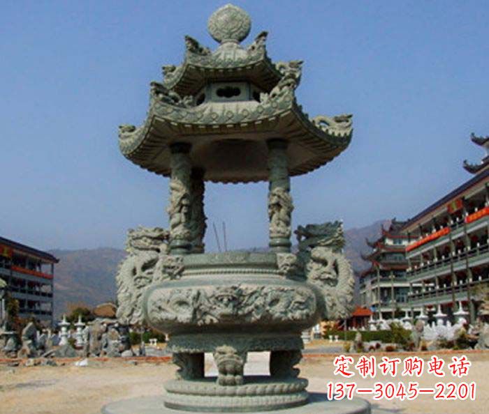 开封寺庙景观仿古石香炉