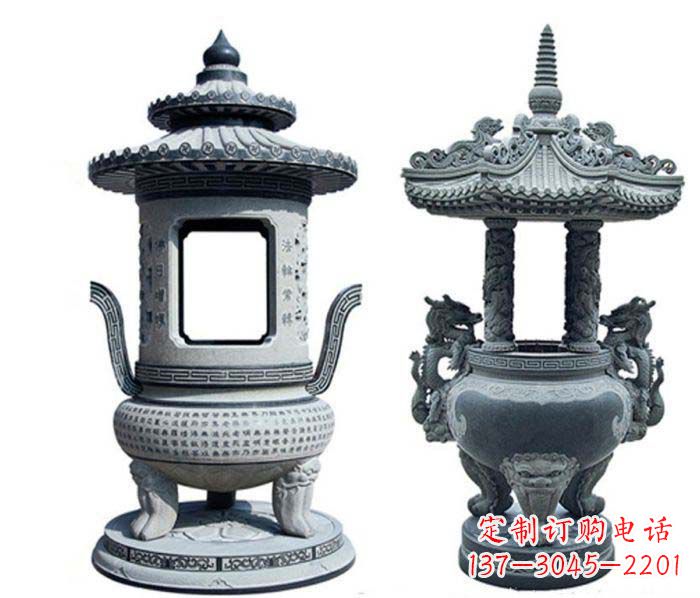 开封寺庙景观仿古香炉石雕
