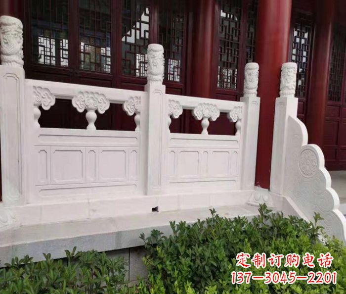 开封寺庙景观汉白玉石浮雕栏板 (3)