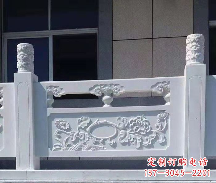 开封寺庙景观汉白玉石浮雕栏板 (4)